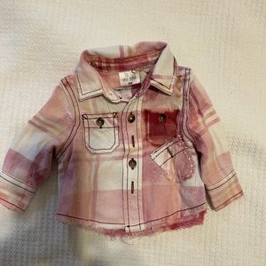 Hand Crafted, New, One-Of-A-Kind Bleached Flannel Shirt.
